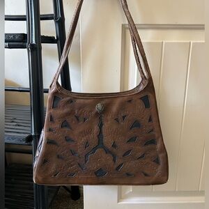 Vintage Boho Western Leather Tooled Handbag